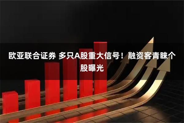 欧亚联合证券 多只A股重大信号！融资客青睐个股曝光