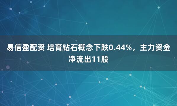 易信盈配资 培育钻石概念下跌0.44%，主力资金净流出11股